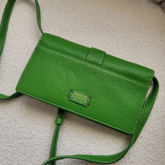 Frances Valentine, Green Leather Accordion Wallet - Picture 3 of 11